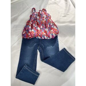 Toddler Girl Outfit 24M Teddy Bloom Colorful Top And Jumping Beans Jeggings